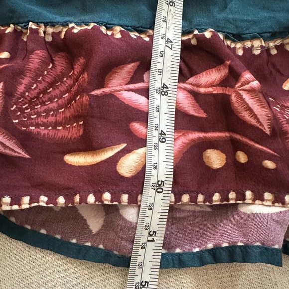 FARM Rio Teal Maxi Dress with Pink Floral Print 3/4 length Sleeve Boho Size S - Picture 11 of 11